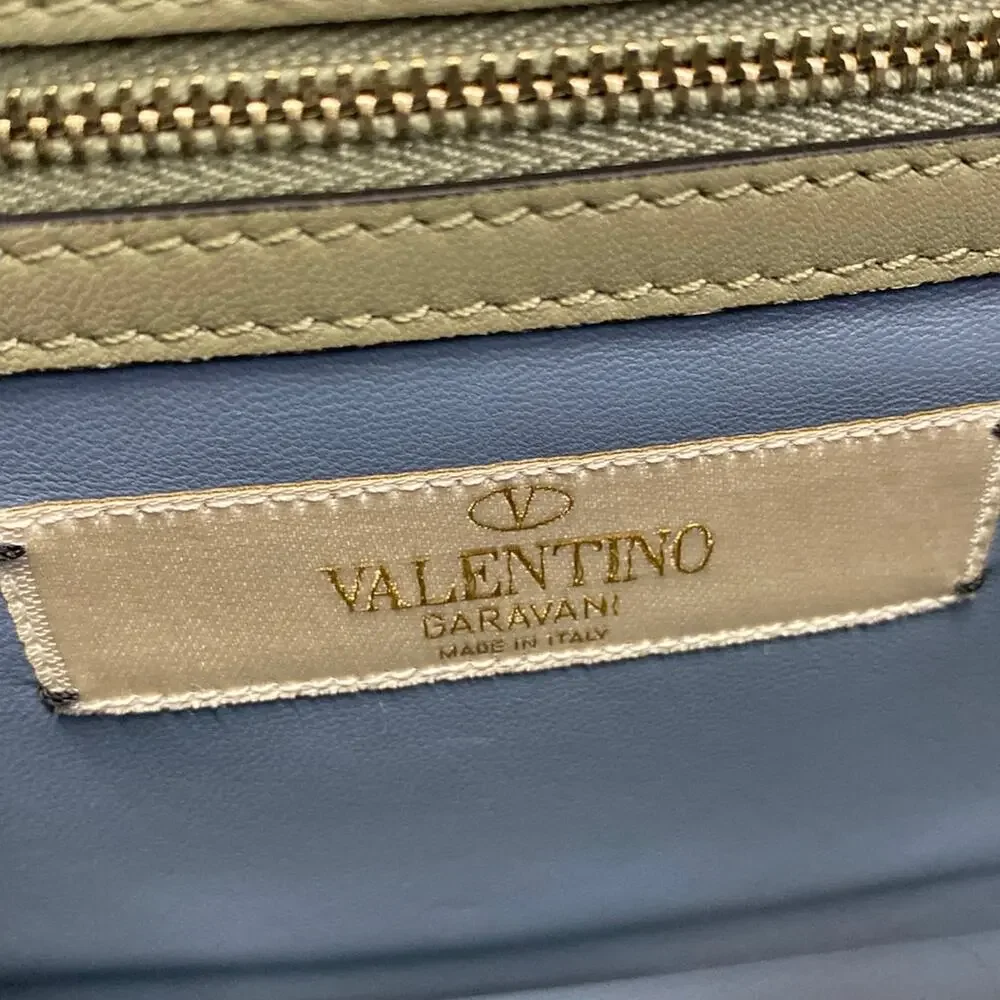 Valentino Garavani Rockstuds Glam Rock Small Shoulder Bag Navy Khaki Gray